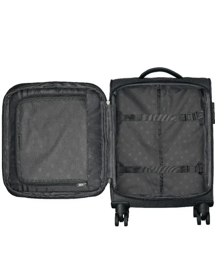 Wenger Black Beaumont Lite 57 Cm Small 4-Double Wheeled Softside Expandable Cabin Luggage Trolley - Black  | Best Price UAE